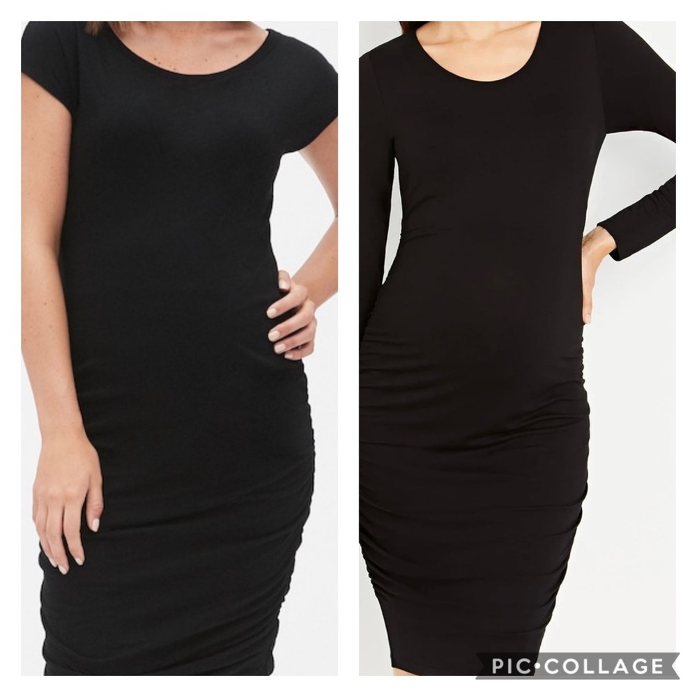 2 GAP black jersey knit maternity dress bundle